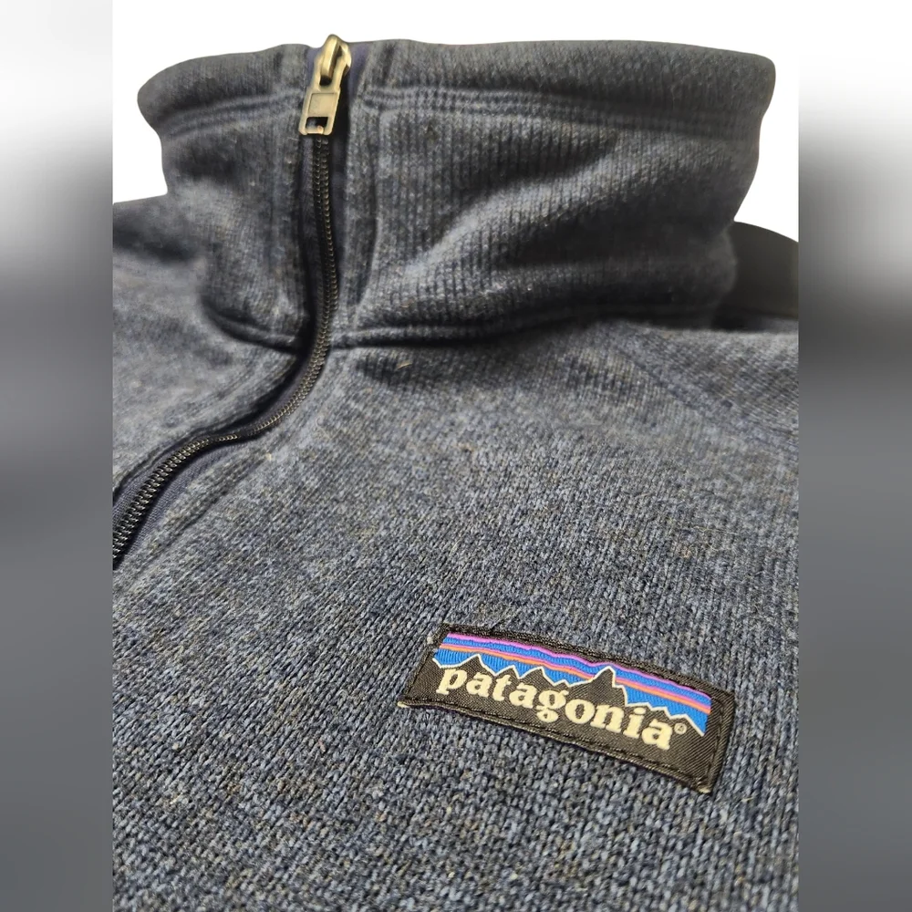 Patagonia Women's Blue Heather 1/4 Zip Pullover Better Sweater Fleece Sz M/L - Picture 3 of 9